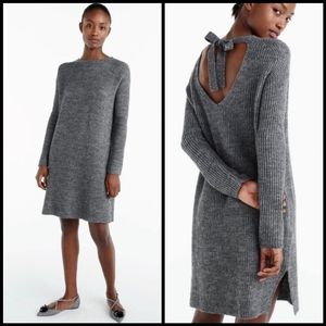 EUC J. Crew Open Tie Back Alpaca Blend Sweater Dress in Gray